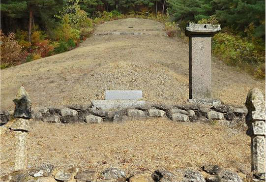 ▲ 구룡산하 물한동 선영에 자리한 성재 선생의 묘역(계좌정향)